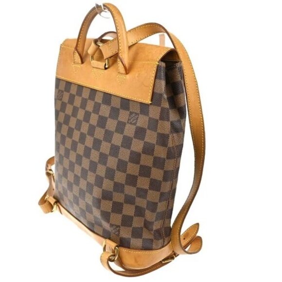 LOUIS VUITTON Logo Arlequin Backpack Bag Damier Ebene Brown N99038 97KC070 - Picture 4 of 16